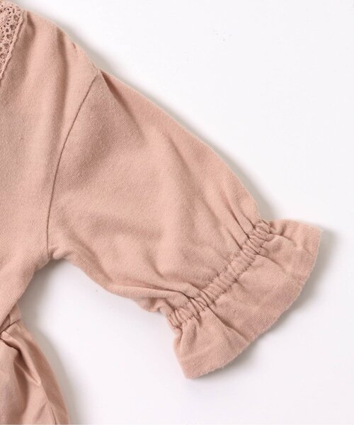 Ampersand（アンパサンド）の「/異素材レース切替ワンピロンパース（ロンパース・キッズ・ブラウン/アイボリー/ピンク・70/80/60）」の9枚目の写真
