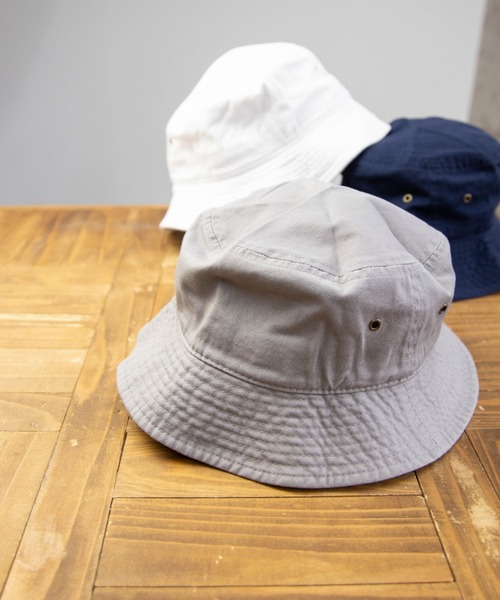 newhattan(ニューハッタン)の「NEWHATTAN Bucket Hat-twill(ハット・メンズ・ホワイト/ブラック/ネイビー/グレー/オリーブ/カーキ/デザートカモ/ウッドランド/チャコール/ベージュ系・M/L)」の1枚目の写真
