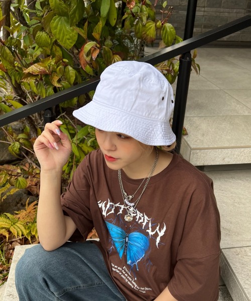 newhattan(ニューハッタン)の「NEWHATTAN Bucket Hat-twill(ハット・メンズ・ホワイト/ブラック/ネイビー/グレー/オリーブ/カーキ/デザートカモ/ウッドランド/チャコール/ベージュ系・M/L)」の18枚目の写真