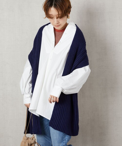 FREAK'S STORE（フリークスストア）の「【限定展開】ボリューム袖ブロードシャツ（シャツ/ブラウス・レディース・ホワイト/ブラック/ベージュ/サックスブルー/ブルー/ストライプ/ピンク/イエロー・ﾌﾘ-）」の9枚目の写真