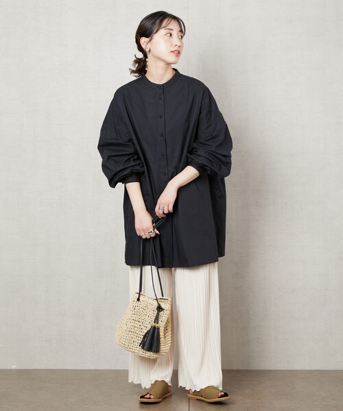 FREAK'S STORE（フリークスストア）の「【限定展開】ボリューム袖ブロードシャツ（シャツ/ブラウス・レディース・ホワイト/ブラック/ベージュ/サックスブルー/ブルー/ストライプ/ピンク/イエロー・ﾌﾘ-）」の14枚目の写真