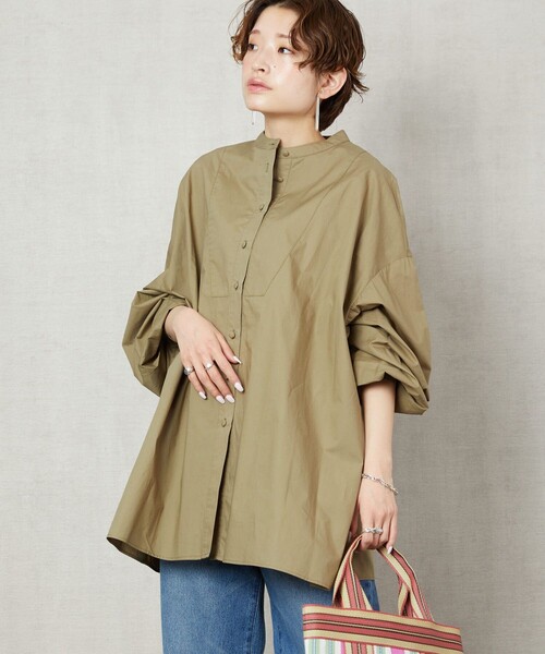 FREAK'S STORE（フリークスストア）の「【限定展開】ボリューム袖ブロードシャツ（シャツ/ブラウス・レディース・ホワイト/ブラック/ベージュ/サックスブルー/ブルー/ストライプ/ピンク/イエロー・ﾌﾘ-）」の15枚目の写真