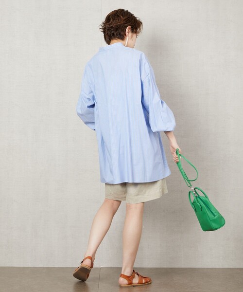 FREAK'S STORE（フリークスストア）の「【限定展開】ボリューム袖ブロードシャツ（シャツ/ブラウス・レディース・ホワイト/ブラック/ベージュ/サックスブルー/ブルー/ストライプ/ピンク/イエロー・ﾌﾘ-）」の16枚目の写真