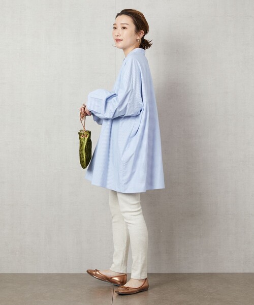 FREAK'S STORE（フリークスストア）の「【限定展開】ボリューム袖ブロードシャツ（シャツ/ブラウス・レディース・ホワイト/ブラック/ベージュ/サックスブルー/ブルー/ストライプ/ピンク/イエロー・ﾌﾘ-）」の13枚目の写真