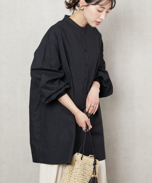 FREAK'S STORE（フリークスストア）の「【限定展開】ボリューム袖ブロードシャツ（シャツ/ブラウス・レディース・ホワイト/ブラック/ベージュ/サックスブルー/ブルー/ストライプ/ピンク/イエロー・ﾌﾘ-）」の3枚目の写真