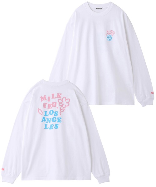 MILKFED.(ミルクフェド)の「LS TEE DOODLE FLOWER(Tシャツ/カットソー・レディース・ブラック/オフホワイト/ネイビー/ホワイト・ONE SIZE)」の7枚目の写真