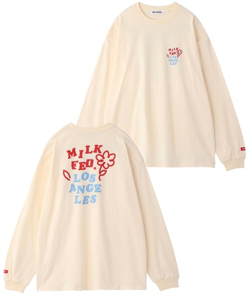 MILKFED.(ミルクフェド)の「LS TEE DOODLE FLOWER(Tシャツ/カットソー・レディース・ブラック/オフホワイト/ネイビー/ホワイト・ONE SIZE)」の12枚目の写真