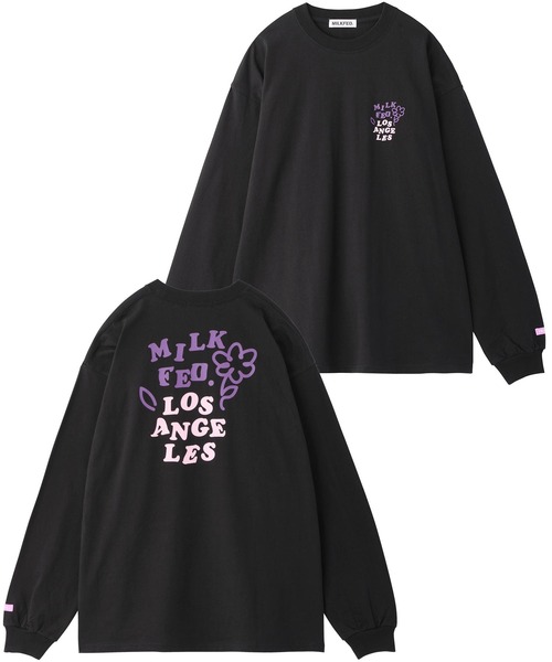MILKFED.(ミルクフェド)の「LS TEE DOODLE FLOWER(Tシャツ/カットソー・レディース・ブラック/オフホワイト/ネイビー/ホワイト・ONE SIZE)」の10枚目の写真