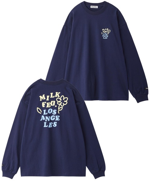MILKFED.(ミルクフェド)の「LS TEE DOODLE FLOWER(Tシャツ/カットソー・レディース・ブラック/オフホワイト/ネイビー/ホワイト・ONE SIZE)」の15枚目の写真