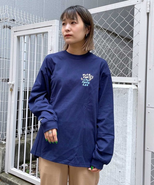 MILKFED.(ミルクフェド)の「LS TEE DOODLE FLOWER(Tシャツ/カットソー・レディース・ブラック/オフホワイト/ネイビー/ホワイト・ONE SIZE)」の20枚目の写真