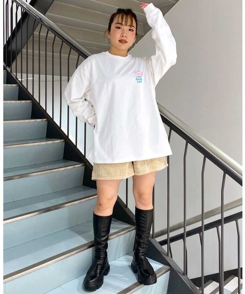 MILKFED.(ミルクフェド)の「LS TEE DOODLE FLOWER(Tシャツ/カットソー・レディース・ブラック/オフホワイト/ネイビー/ホワイト・ONE SIZE)」の18枚目の写真