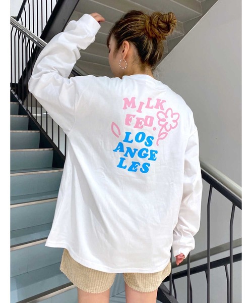MILKFED.(ミルクフェド)の「LS TEE DOODLE FLOWER(Tシャツ/カットソー・レディース・ブラック/オフホワイト/ネイビー/ホワイト・ONE SIZE)」の17枚目の写真