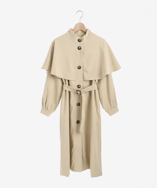 MAJESTIC LEGON（マジェスティックレゴン）の「ケープカラーコート（その他アウター・レディース・ベージュ/ブラック・MEDIUM/SMALL）」の12枚目の写真