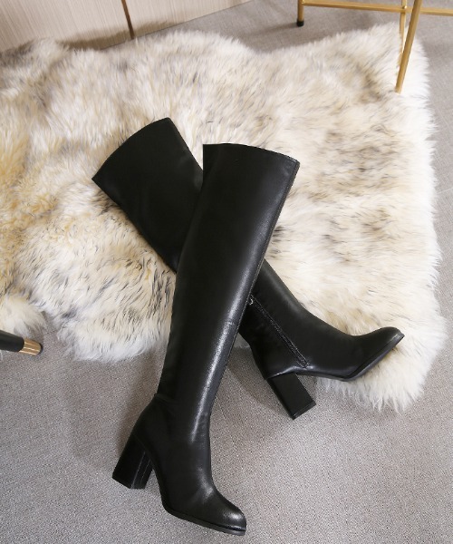 Futier land（フューティアランド）の「2wayストレートニーハイブーツ（ブーツ・レディース・ブラック/モカ・36/37/38/39/40）」の4枚目の写真
