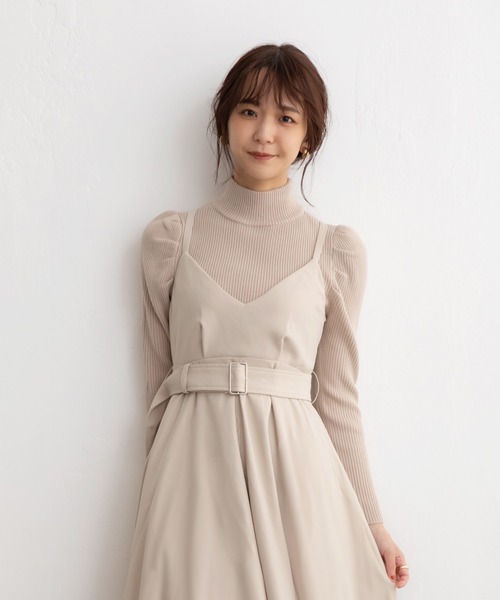 ADIRA（アディラ）の「ハイネックパフスリニット（ニット/セーター・レディース・ライム/ブルーグリーン/ライトベージュ/アイボリー・MEDIUM）」の3枚目の写真