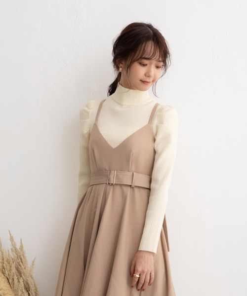 ADIRA（アディラ）の「ハイネックパフスリニット（ニット/セーター・レディース・ライム/ブルーグリーン/ライトベージュ/アイボリー・MEDIUM）」の2枚目の写真