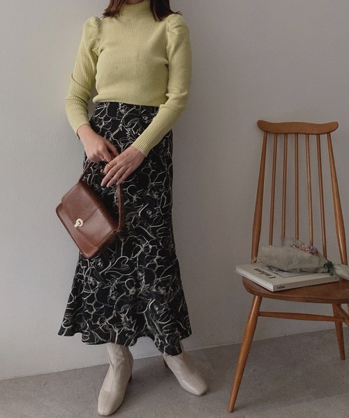 ADIRA（アディラ）の「ハイネックパフスリニット（ニット/セーター・レディース・ライム/ブルーグリーン/ライトベージュ/アイボリー・MEDIUM）」の14枚目の写真