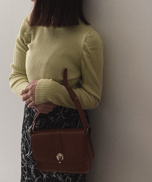 ADIRA（アディラ）の「ハイネックパフスリニット（ニット/セーター・レディース・ライム/ブルーグリーン/ライトベージュ/アイボリー・MEDIUM）」の7枚目の写真