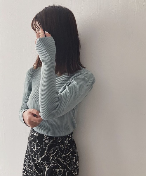 ADIRA（アディラ）の「ハイネックパフスリニット（ニット/セーター・レディース・ライム/ブルーグリーン/ライトベージュ/アイボリー・MEDIUM）」の15枚目の写真