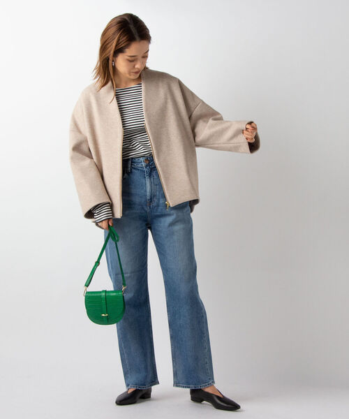 NOLLEY’S（ノーリーズ）の「◇【WEB限定】WOOLLYニードルパンチショートブルゾン（ブルゾン・レディース・ベージュ/ブラウン/オフホワイト・FREE）」の22枚目の写真