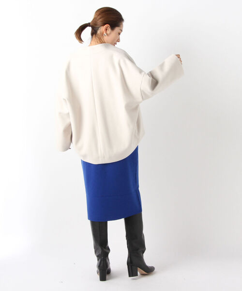 NOLLEY’S（ノーリーズ）の「◇【WEB限定】WOOLLYニードルパンチショートブルゾン（ブルゾン・レディース・ベージュ/ブラウン/オフホワイト・FREE）」の10枚目の写真