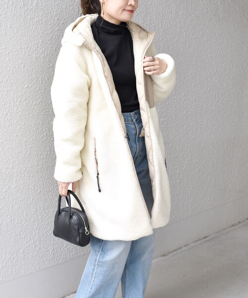 TAION×SHIPS✨洗える ボア×ダウンリバーシブルコート ナチュラル 38 TAION（タイオン）の「【SHIPS別注】TAION:ボア×ダウンリバーシブル