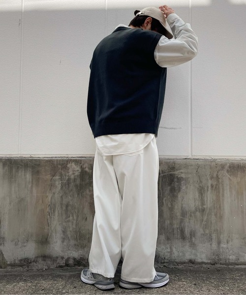 U.S. POLO ASSN.（ユーエスポロアッスン）の「∴WEGO/U.S. POLO ASSN. 別注 ルーズニットベスト（ベスト・メンズ・ダークグリーン/ベージュ/ブルー系その他/スミクロ/グリーン・MEDIUM/LARGE）」の15枚目の写真