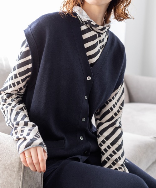 【匿名配送】IENA コットンカシミアロングベスト IENA（イエナ）の「コットンカシミアロングベスト（ベスト