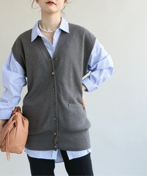 IENA（イエナ）の「コットンカシミアロングベスト（ベスト）」 - WEAR