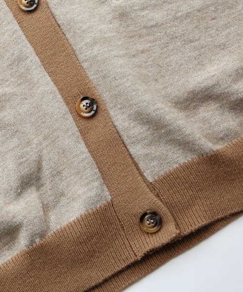 La-gemme（ラジェム）の「バイカラーニットカーディガン（カーディガン/ボレロ・レディース・ブラック/グレー/ベージュ/ブラウン/ブルーグリーン/ダークブラウン・フリー）」の9枚目の写真