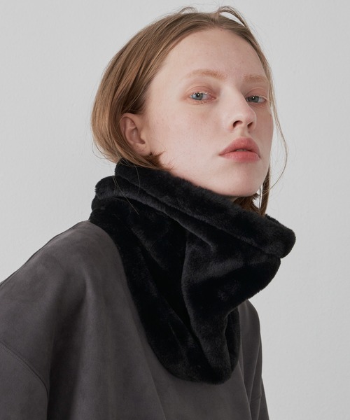 AIVER（アイバー）の「AIVER　ボリュームファーネックウォーマー（ネックウォーマー/スヌード・メンズ・ダークグレー/ベージュ/ブラック・FREE）」の6枚目の写真