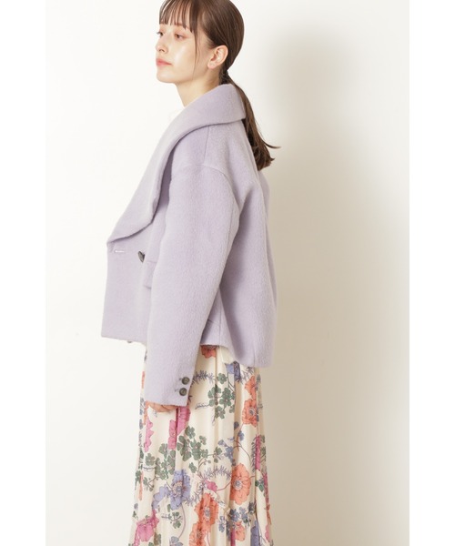 JILL STUART（ジルスチュアート）の「◆エミリアコート（ピーコート・レディース・ベージュ/パープル・MEDIUM/SMALL）」の13枚目の写真