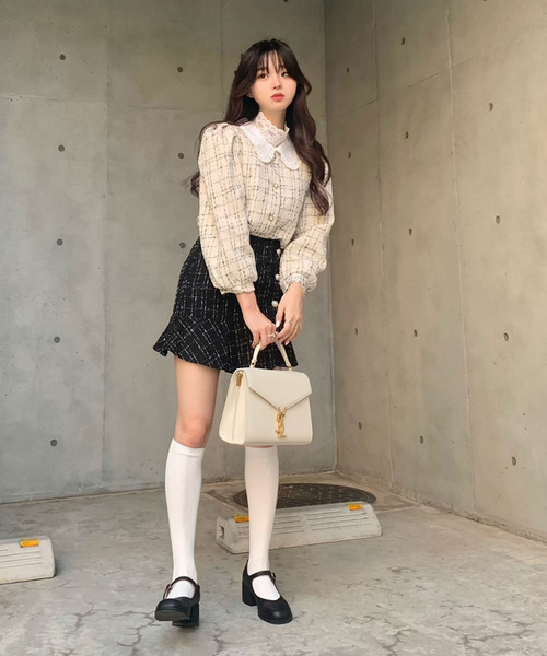 titty&Co. PETIT by poyo(ティティーアンドコープティバイポヨ)の「【ファッションインフルエンサーPOYO×titty&Co.PETIT】ツイードシャツジャケット(シャツ/ブラウス・レディース・アイボリー・FREE)」の8枚目の写真