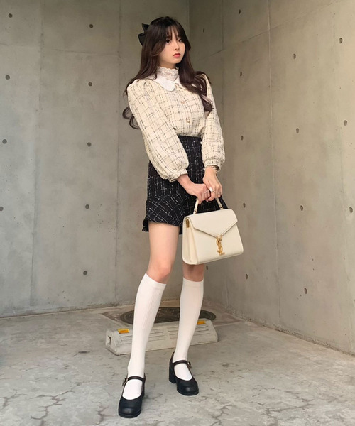 titty&Co. PETIT by poyo(ティティーアンドコープティバイポヨ)の「【ファッションインフルエンサーPOYO×titty&Co.PETIT】ツイードシャツジャケット(シャツ/ブラウス・レディース・アイボリー・FREE)」の10枚目の写真