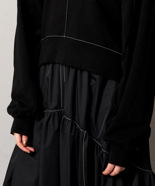 MAISON SPECIAL（メゾンスペシャル）の「ボリュームスリーブスウェットトップス【MAISON SPECIAL/メゾンスペシャル】（スウェット・レディース・ブラック/シルバー/ブルー/ピンク・FREE）」の13枚目の写真