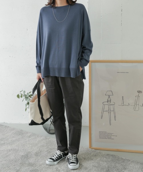 URBAN RESEARCH DOORS(アーバンリサーチドアーズ)の「コットンストレッチイージーパンツ(その他パンツ・レディース・チャコールグレー/ライトグレー/レッド・38/36)」の7枚目の写真
