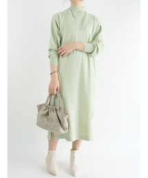 ショートニット×ベストワンピースセット