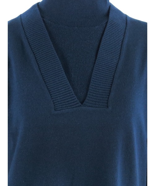 Te chichi（テチチ）の「ショートニット×ベストワンピースセット（ワンピース・レディース・ベージュ/ネイビー/ミント・ﾌﾘ-）」の9枚目の写真