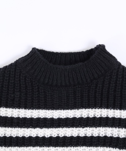 WC（ダブル シー）の「ボーダーボリュームニット（ニット/セーター・レディース・ホワイト/ブラック・FREE）」の8枚目の写真