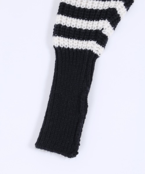WC（ダブル シー）の「ボーダーボリュームニット（ニット/セーター・レディース・ホワイト/ブラック・FREE）」の6枚目の写真