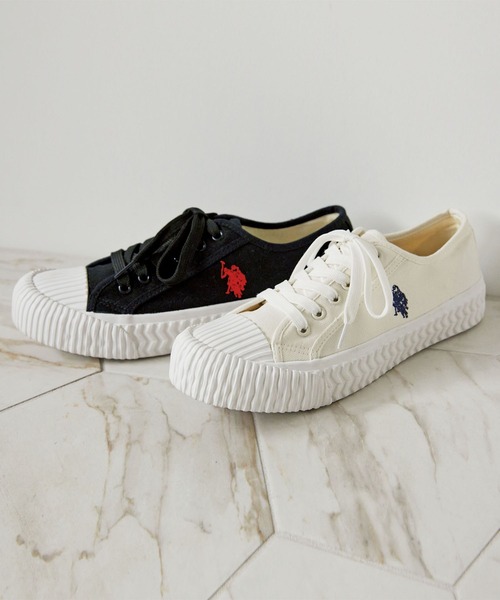 U.S. POLO ASSN.(ユーエスポロアッスン)の「<U.S.POLO.ASSN./ユーエスポロアッスン>キャンバスシューズ(スニーカー・レディース・ホワイト/ブラック・27/25/25.5/24.5/22.5/26.5/26/23.5/23/24)」の5枚目の写真