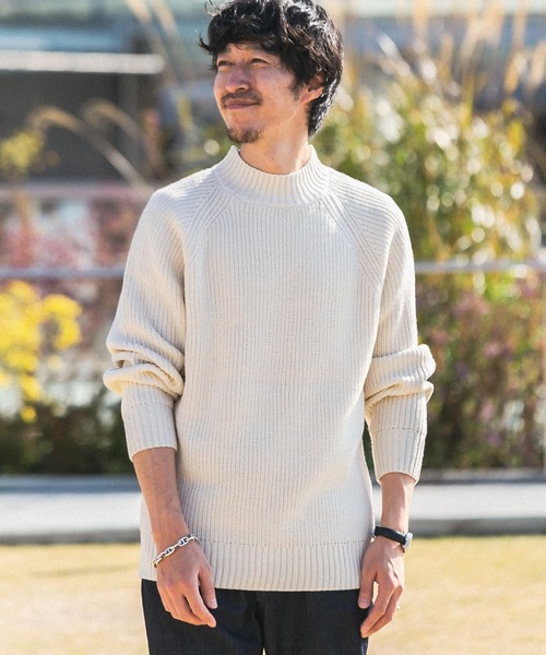 ITEMS URBANRESEARCH（アイテムズ アーバンリサーチ）の「マシンウォッシャブル ハイネック畦ニット（ニット/セーター・メンズ・ブラック/オフホワイト/グリーン/グレー・LARGE/MEDIUM）」の5枚目の写真