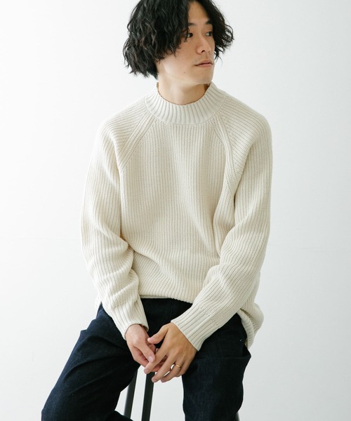 ITEMS URBANRESEARCH（アイテムズ アーバンリサーチ）の「マシンウォッシャブル ハイネック畦ニット（ニット/セーター・メンズ・ブラック/オフホワイト/グリーン/グレー・LARGE/MEDIUM）」の7枚目の写真