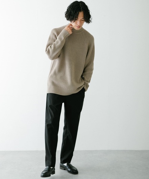 ITEMS URBANRESEARCH（アイテムズ アーバンリサーチ）の「マシンウォッシャブル ハイネック畦ニット（ニット/セーター・メンズ・ブラック/オフホワイト/グリーン/グレー・LARGE/MEDIUM）」の13枚目の写真