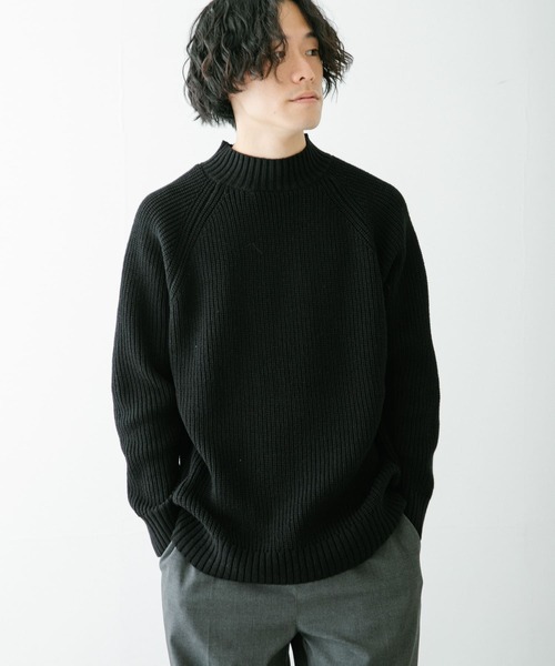 ITEMS URBANRESEARCH（アイテムズ アーバンリサーチ）の「マシンウォッシャブル ハイネック畦ニット（ニット/セーター・メンズ・ブラック/オフホワイト/グリーン/グレー・LARGE/MEDIUM）」の21枚目の写真