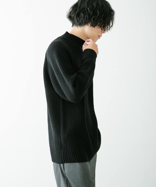 ITEMS URBANRESEARCH（アイテムズ アーバンリサーチ）の「マシンウォッシャブル ハイネック畦ニット（ニット/セーター・メンズ・ブラック/オフホワイト/グリーン/グレー・LARGE/MEDIUM）」の22枚目の写真