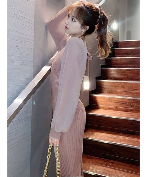 RESEXXY（リゼクシー）の「シアー切替コンビネゾン（つなぎ/オールインワン・レディース・アイボリー/ブラック/ベージュ・FREE）」の8枚目の写真