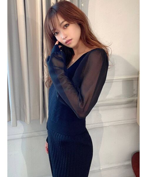 RESEXXY（リゼクシー）の「シアー切替コンビネゾン（つなぎ/オールインワン・レディース・アイボリー/ブラック/ベージュ・FREE）」の15枚目の写真