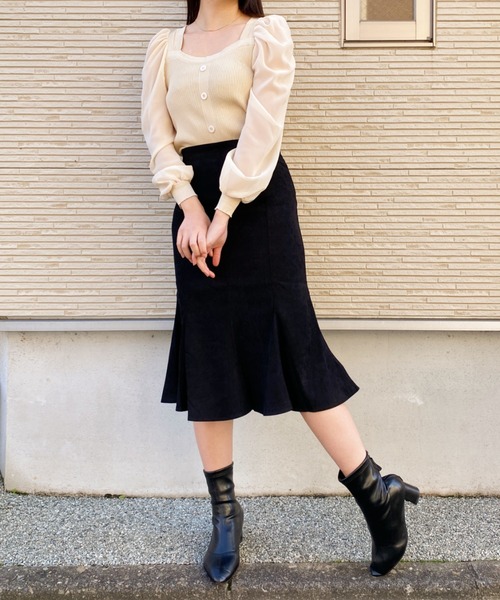 CLEA(クレア)の「ミドル丈マーメイドスカート(スカート・レディース・ブラック/ブルー・FREE)」の21枚目の写真