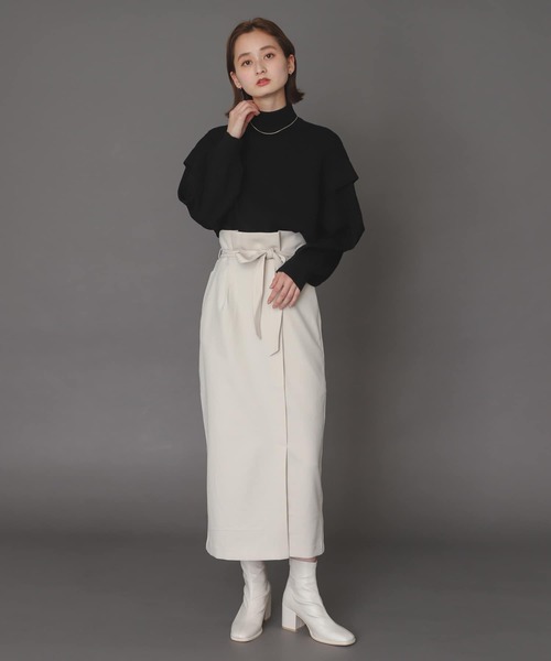 SENSE OF PLACE by URBAN RESEARCH（センスオブプレイスバイアーバンリサーチ）の「ストレッチショルダータックセーター（ニット/セーター・レディース・オフホワイト/グリーン/ブルー/ブラック・ONE）」の8枚目の写真